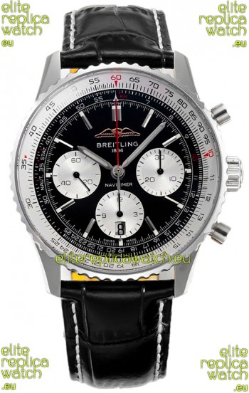 Breitling Navitimer B01 Chronograph 43 Black Dial - 904L Steel Casing 1:1 Mirror Swiss Replica