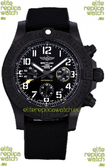 Breitling Avenger Hurricane Chronograph Black Dial Nylon Strap - DLC Coating Swiss Replica Watch