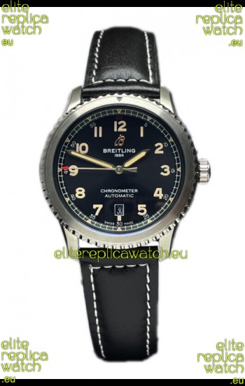 Breitling Navitimer Aviator 8 Automatic 41 Black Dial Brown Strap 1:1 Mirror Swiss Replica Watch 