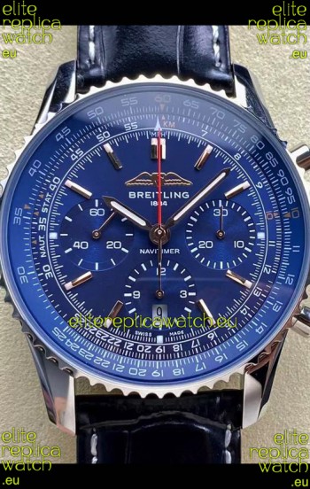 Breitling Navitimer B01 Chronograph 43 Blue Dial - 904L Steel Casing 1:1 Mirror Swiss Replica