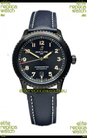 Breitling Navitimer Aviator 8 Automatic 41 Black Dial Blue Strap 1:1 Mirror Swiss Replica Watch 