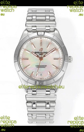 Breitling Chronomat 36MM Stainless Steel Casing 1:1 Mirror Replica Watch Pearl Dial