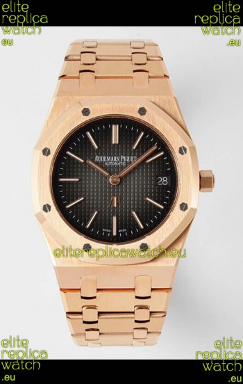 Audemars Piguet Royal Jumbo Oak Extra Thin Swiss Replica Rose Gold - 1:1 Mirror Replica Watch