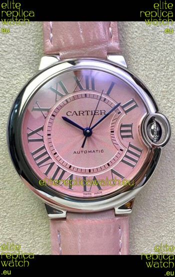 Ballon De Cartier Swiss Automatic 1:1 Mirror Quality 36MM in Stainless Steel Pink Dial