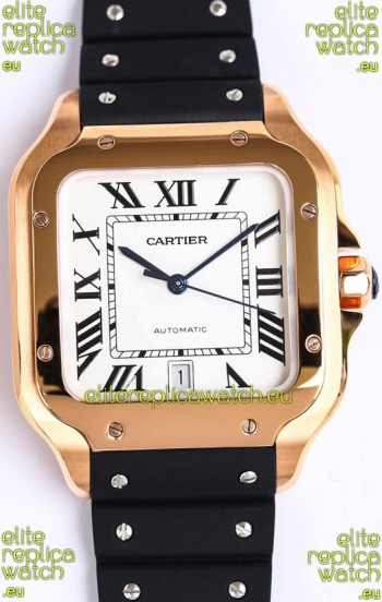 Santos De Cartier Rose Gold Casing 1:1 Mirror Swiss Replica Watch 40MM
