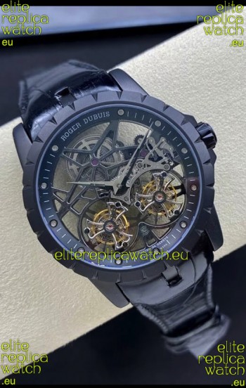 Roger Dubuis Excalibur Dual Tourbillon 1:1 Mirror Swiss DLC Coating