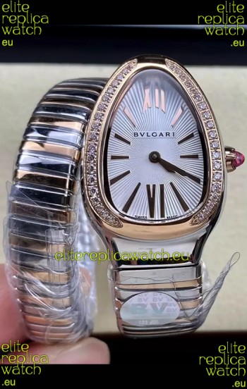 Bvlgari Serpenti Edition Two Tone Casing White Dial Watch in 1:1 Mirror Quality