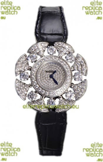 Bvlgari Divas's Dream Edition Watch in Steel Casing - Diamonds Paved Dial Swiss Replica