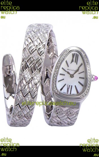 Bvlgari Serpenti Edition Steel Casing White Dial Watch in 1:1 Mirror Quality