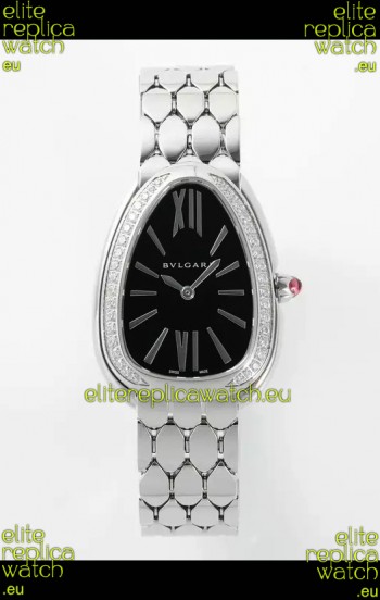 Bvlgari Serpenti Seduttori Edition in Steel Casing Super Clone Watch Black Dial