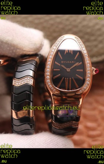 Bvlgari Serpenti Edition Black Ceramic Replica Watch in 1:1 Mirror Quality 