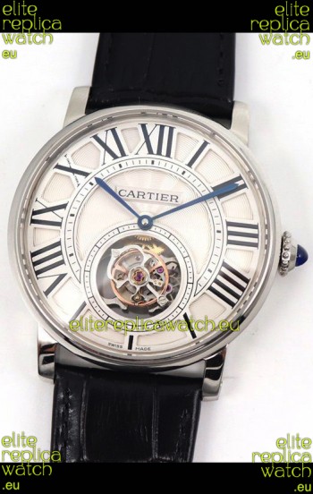 Rotonde De Cartier Flying Tourbillon Swiss Replica Watch in Steel Casing