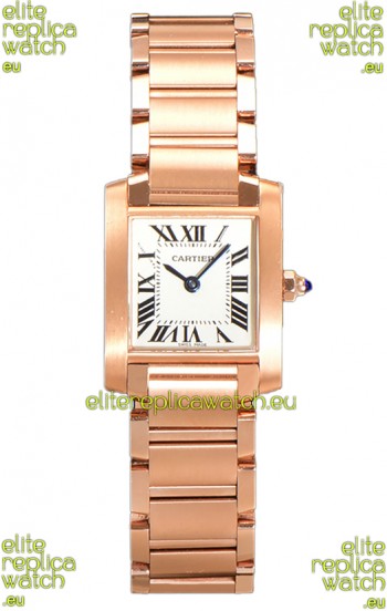 Cartier Tank Francaise Rose Gold Swiss Quartz Replica Watch 25.70MM