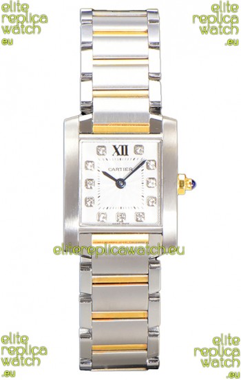 Cartier Tank Francaise Yellow Gold Two Tone Swiss Quartz Replica Watch 25.70MM