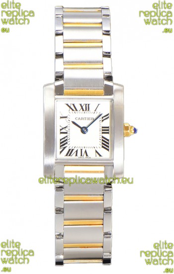 Cartier Tank Francaise Yellow Gold Two Tone Swiss Quartz Replica Watch 25.70MM
