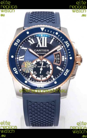 Calibre De Cartier Watch 42MM Blue Dial Steel Case - 1:1 Mirror Replica Watch
