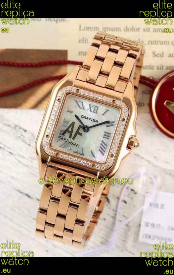 PANTHERE de Cartier Edition 27mm Pearl Dial 1:1 Mirror Swiss Watch Rose Gold Casing