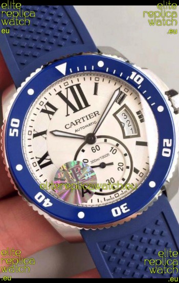 Calibre De Cartier Watch 42MM White Dial Steel Case - 1:1 Mirror Replica Watch