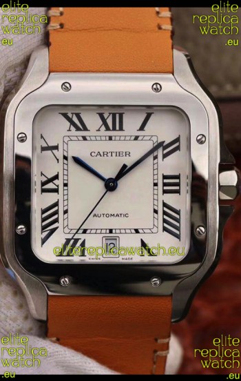Santos De Cartier 1:1 Mirror Replica - 40MM Leather Strap Watch