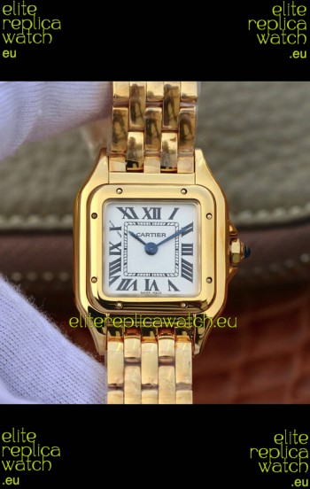 Cartier PANTHERE Edition 1:1 Mirror Swiss Watch Yellow Gold White Dial