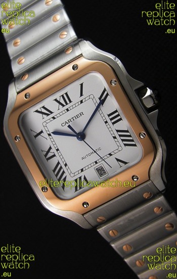 Cartier Santos De Cartier 1:1 Mirror Replica - 40MM Two Tone Steel Watch 