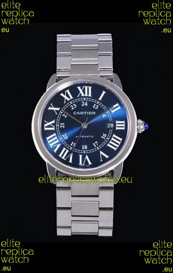 Cartier "Ronde De Cartier" 1:1 Mirror Replica 904L Stainless Steel Casing in Blue Dial