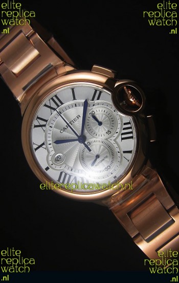 Ballon De Cartier Chronograph in Rose Gold Case - 1:1 Mirror Replica