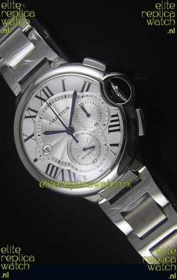 Ballon De Cartier Chronograph in Stainless Steel Case White Dial - 1:1 Mirror Replica