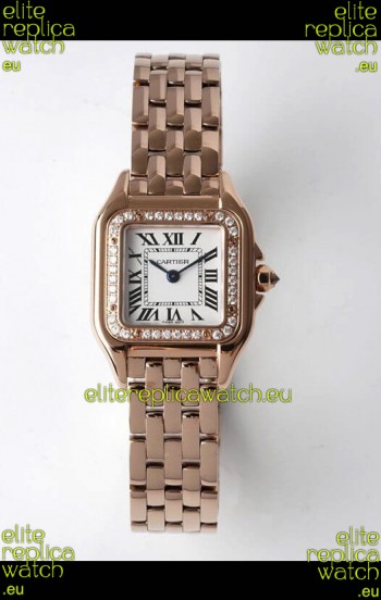 Cartier PANTHERE Edition 22MM 1:1 Mirror Quality Swiss Replica Watch in White Dial - Diamonds Bezel