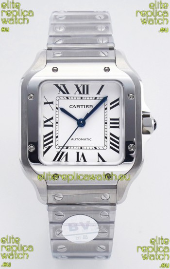 Cartier Santos De Cartier 904L Steel White Dial Super Clone Replica 35MM Watch 