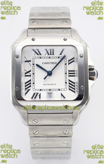 Cartier Santos De Cartier 904L Steel White Dial Super Clone Replica 40MM Watch 