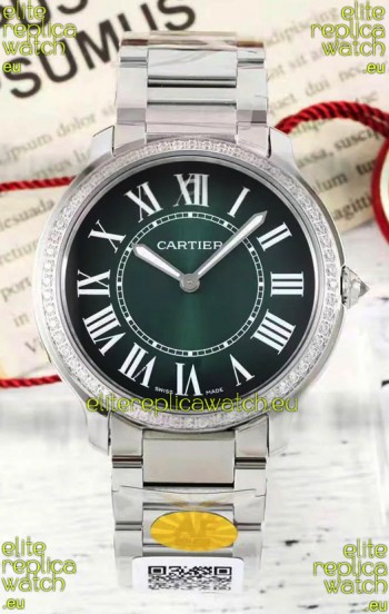 Cartier Ronde Must 36MM Swiss Quartz Green Dial 1:1 Mirror Swiss Replica Watch 