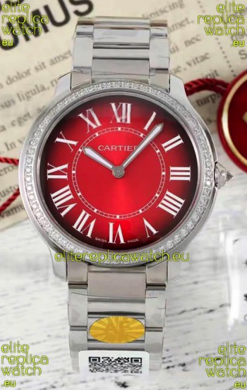 Cartier Ronde Must 36MM Swiss Quartz Red Dial 1:1 Mirror Swiss Replica Watch 