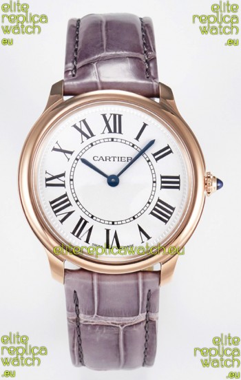 Ronde Louis Cartier Super Clone 36MM Rose Gold Watch in Swiss Quartz Movement