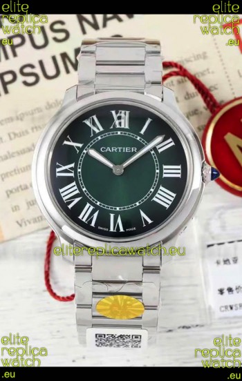 Cartier Ronde Must 36MM Swiss Quartz Green Dial 1:1 Mirror Swiss Replica Watch 