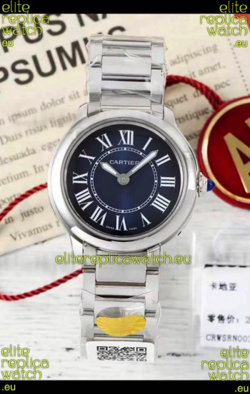 Cartier Ronde Must 29MM Swiss Quartz Blue Dial 1:1 Mirror Swiss Replica Watch 