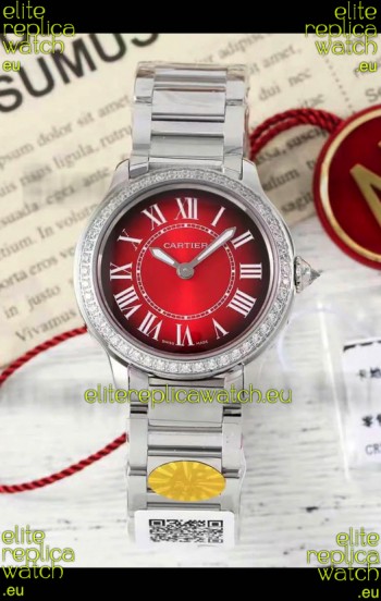 Cartier Ronde Must 29MM Swiss Quartz Red Dial 1:1 Mirror Swiss Replica Watch 