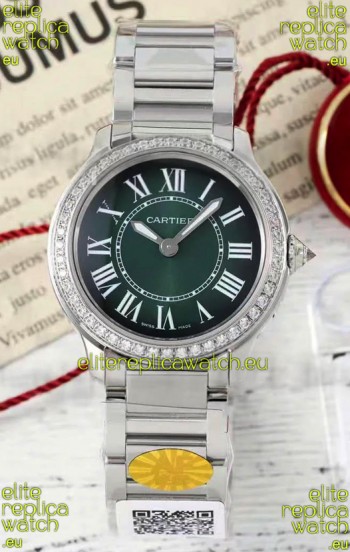 Cartier Ronde Must 29MM Swiss Quartz Green Dial 1:1 Mirror Swiss Replica Watch 