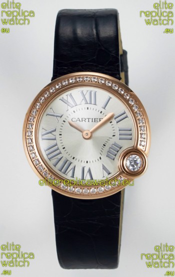 Ballon Blanc De Cartier Super Clone Watch 30MM in Rose Gold Casing