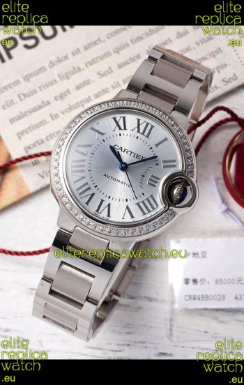 Ballon De Cartier Swiss Automatic Steel Dial Mirror Quality 33MM in Stainless Steel 