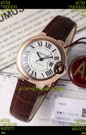 Ballon De Cartier Swiss Automatic 1:1 Mirror Quality 33MM in Rose Gold Plating