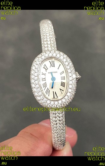 Baignoire De Cartier Diamonds Paved Super Clone Quartz Replica Watch