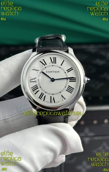 Cartier Ronde Must 36MM Swiss Quartz 1:1 Mirror Swiss Replica Leather Strap Watch