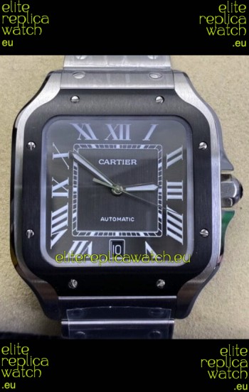 Cartier "Santos De Cartier" 904L Steel Grey Dial 1:1 Mirror Replica - 40MM Stainless Steel Watch