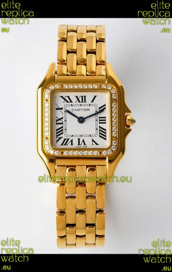 PANTHERE de Cartier Edition 27MM 1:1 Mirror Swiss Watch Yellow Gold Casing