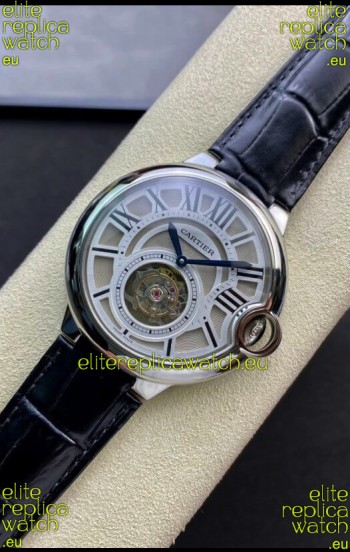 Ballon De Cartier Swiss Tourbillon 1:1 Mirror Replica Watch in Leather Strap