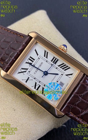 Cartier Tank Solo Swiss Automatic Watch in Rose Gold Plating Casing - 31MM Wide 1:1 Mirror Replica