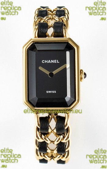 Chanel Premiere Edition Originale Watch in Black & Gold Chains Swiss Quartz Watch