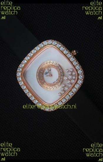 Chopard Happy Diamonds 38MM Black Strap in White Dial