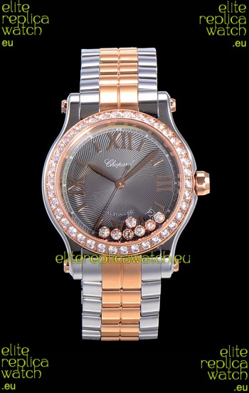 Chopard Happy Sport 1:1 Mirror Swiss Automatic Replica Watch 36MM Two Tone Rose Gold Casing